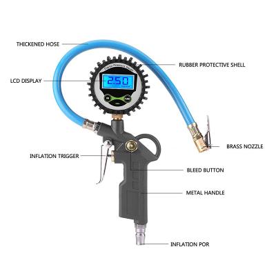 China Car Tools Best Car Tire Air Inflator Gun Digital Car Tire Pressure Gauge for sale