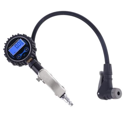 China Tire Inflator Pressure Gauge Cast Aluminum Digital 200 PSI Air Chuck Heavy Duty Air Inflating for sale