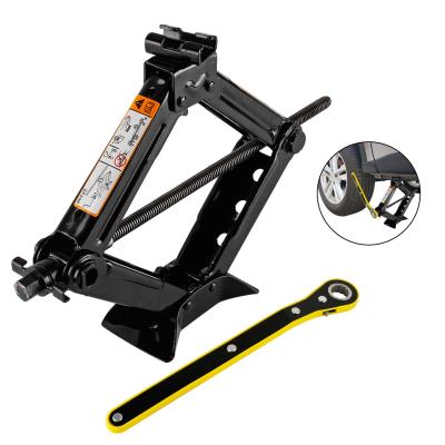 China Manual Car Jack 2T Handle Screw Car Scissor Jack With Portable Crank RV Stabilizers for sale