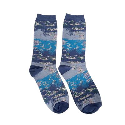 China Oscar-Claude Monet Crew Cotton Unisex Adult Breathable Custom Casual Sports Kids Breathable Single Socks Tennis Compression Various for sale