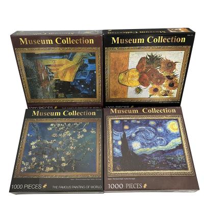 China DIY TOY Jigsaw Puzzle 1000 Card Customized Unique Paper Board Game Toy Vincent Willem Van Gogh Interactive Kids Cardboard Educational for sale