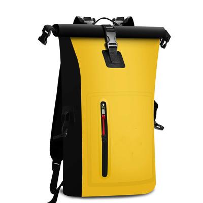 China 25L Cylinder Office Dry Bag Outdoor Sports Backpack Folding Waterproof Multifunctional Bucket Fishing Tarpaulin PVC Dry Backpack for sale