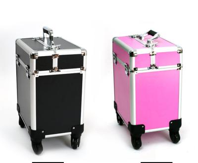 China Professional Large-Capacity Makeup Pry Bar With Universal Rotatable Makeup Cosmetic Case Nail Tattoo Hairdressing Beauty Tool Box for sale