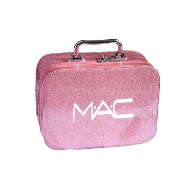 China Customizable Portable Cute Girl Cosmetic Bag Pu Cosmetic Box Fashion Makeup Holographic LOGO Bag for sale