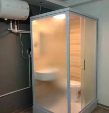 China Modern White Appearance Integral Glass Partition Bathroom With Handle Integrated Bathroom for sale