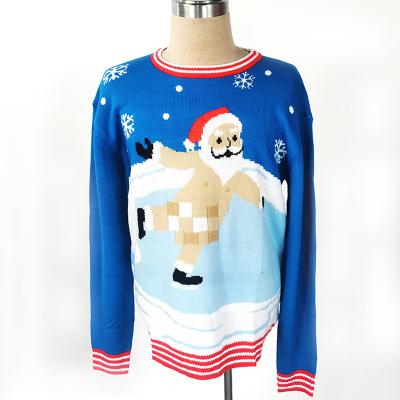 China KQ-1165 Hot Selling Custom Made Anti-wrinkle Christmas Santa Claus Jacquard Knitted Sweaters For Men Winter Pullover Sweater for sale