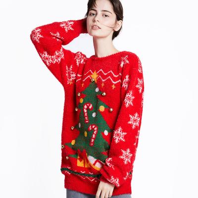 China KQ-1159 New Anti-wrinkle Women's Autumn and Winter New Women's Knitted Decorative Sweater Sweater Christmas Tree Sweaters for sale