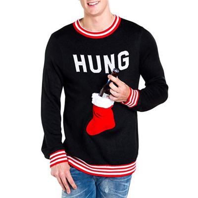 China KQ-1156 Anti-wrinkle new style custom knitted christmas socks jacquard sweaters for men loose winter thick sweater sweater wholesale for sale