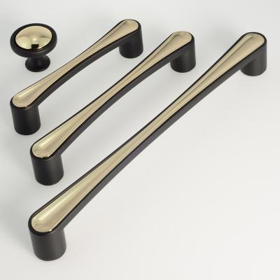 China Black Modern Simple Zinc Alloy Drawer Door Handle 128Mm Furniture Modern, Modern Door Pull Handle, Cabinet Pull Brass for sale