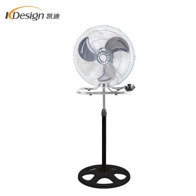 China Cheap Industrial Fan 18 Inch 3 In 1 Big Round 800g Silver Base Industrial Electric Fan Floor Fans With Metal Blade for sale