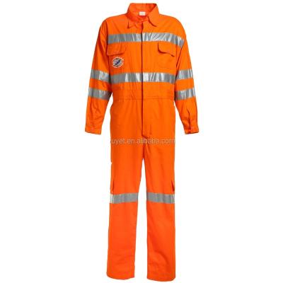 China Orange Flame Retardant Flame Retardant Safety 100 Cotton Coverall Fire Resistant Coverall for sale