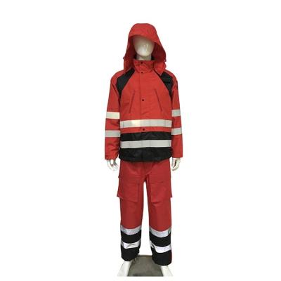 China New Fashion Orange Oxford Rain Suit Non - Toxic With Waterproof Reflective Tape / Raincoat for sale