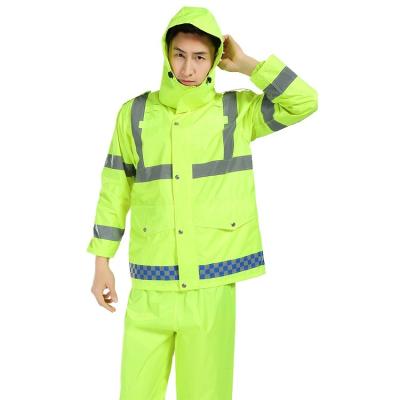 China Newest Design Yellow Police Raincoat Single Person Raincoat Raincoat Road Safety Reflective Rain Coat for sale