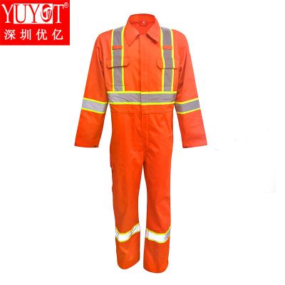 China Wear Resistant Reflective Tape High Visibility Safety Coverall for sale