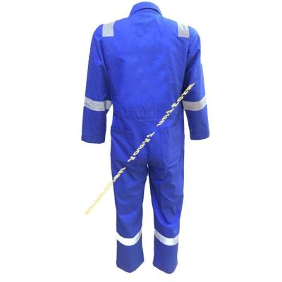 China Breathable 260gsm Coverall 260gsm Cotton Color Safety 100% Blue Workwear Working Clothing Uniform Coveralls With Reflector for sale