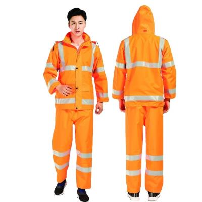 China Bachelor Raincoat Industrial Work Outdoor Safety Motorcycle Raincoat Police Reflective Adult Raincoat for sale