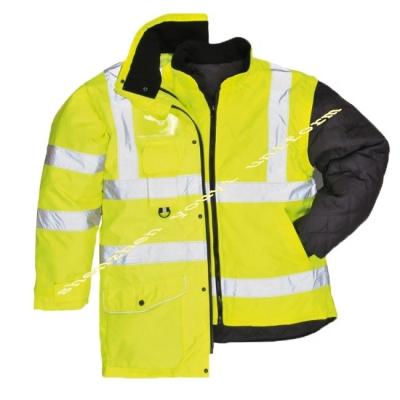 China 3 in 1 Safety Jacket OEM Customize Hi Vis Safety Winter Reflective Workwear Sets Waterproof Worker Raincoat for sale