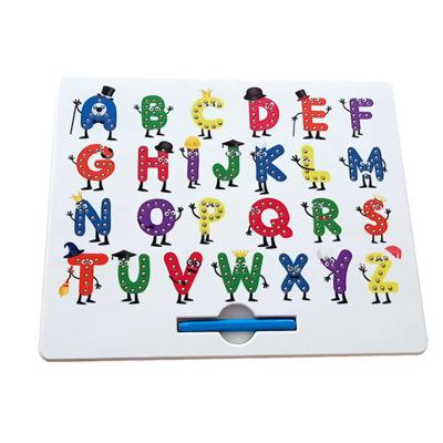 China Non-toxic Promotion Creative Cartoon A-Z Alphabet Upper Case Drawing Toys Letter Tracing Magnetic Board for sale