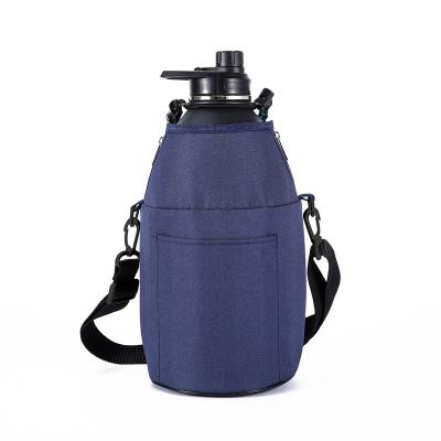 China Sustainable bag for stainless steel water bottle with adjustable shoulder hand strap made of fabric for sale