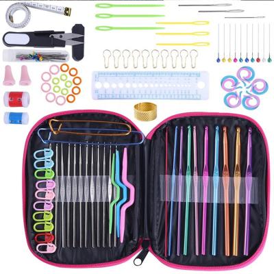 China Multicolor Crochet Sweaters Knitting Needles Crochet Hook Set Metal Crochet Gauge Kit Tool DIY Mixed Crafts for sale