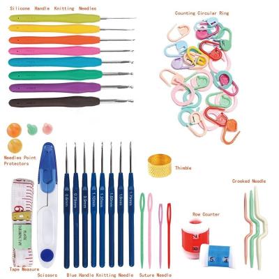 China Multicolor Crochet Sweaters Knitting Needles Crochet Hook Set Metal Crochet Gauge Kit Tool DIY Mixed Crafts for sale