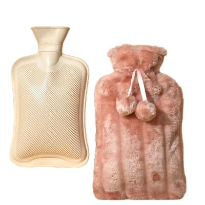 China 2022 Winter Hot Water Natural Rubber 2L Hot Water Bottle Bag Custom Cheapest Cold Bag With Cover for sale