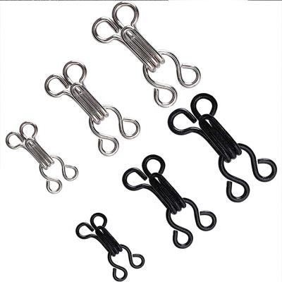 China Newest Product Nickel Free Custom Small Collar Hook Metal Bra Hang Hooks And Bra Garment Black Silver Sewing Eyes for sale