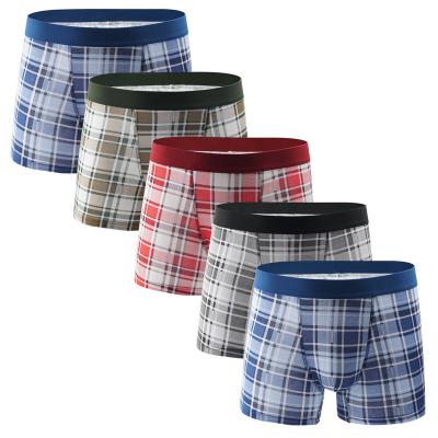 China Anti-Bacterial New Men's Underwear Plus Size Boxer Briefs  Cotton large size fat guy men's boxer briefs printed sports plaid For men's briefs for sale