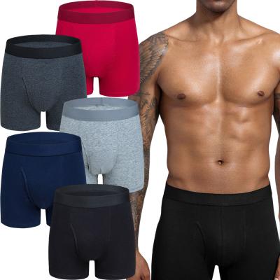 China Anti-Bacterial Breathable Comfortable Underwear Shorts Solid Color Cotton Casual Shorts Simple Natural Men's Underwear Custom Logo For Men for sale