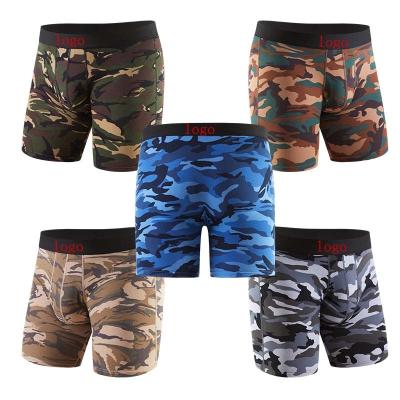 China Anti-Bacterial Underwear Pure Cotton Comfort Quick Dry Oem Men's Underwear colorful Camo Pattern Men's Boxer Shorts for sale