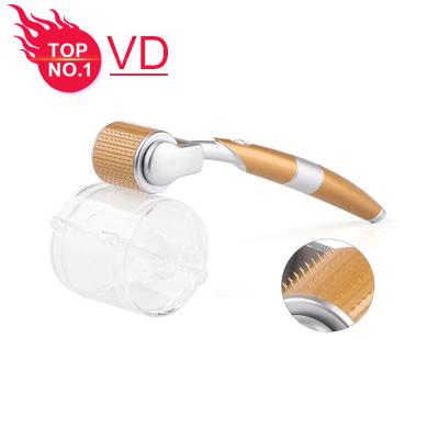 China Anti-puffiness CE approved medical grade derma rolling system ZGTS192 gold titanium pins derma roller for skin rejuvenation for sale