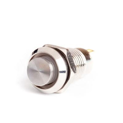 China Stainless steel/Chinakel copper 8mm 1NO latching metal push button push on switch without light for sale