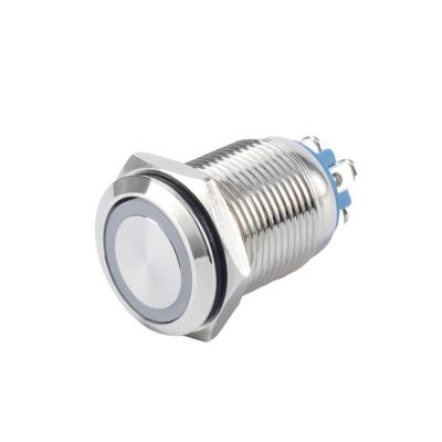 China Chinakel 16mm Stainless Steel Metal Push Button Switch With Circle LED Water Resistant for sale