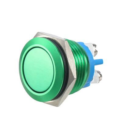 China Chinakel Stainless Steel Metal Green Push Button Switch 16mm Without LED Water Resistant for sale