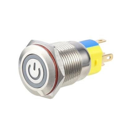 China Brass/Stainless/Alu KANGERLE 16mm Metal Push Button Switch With Waterproof LED Power for sale