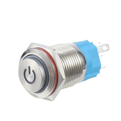 China Brass/Stainless/Alu Chinakel 16mm Metal Push Button Switch With High Power LED Water Resistant Head for sale