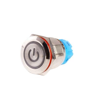 China Chinakel 19mm 12v Stainless Steel Push Button Switch Waterproof Push Button Switch Symbol for sale