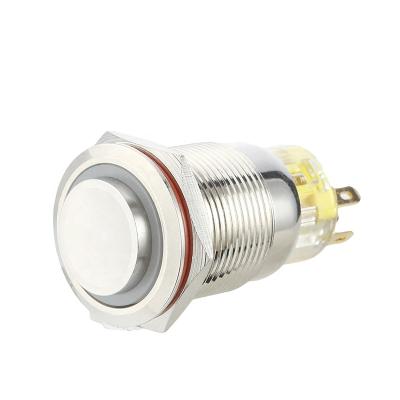 China Stainless Steel Push Button Metal Electronic Illuminated Waterproof Push Button Switch with LED Circle 19mm Chinakel for sale