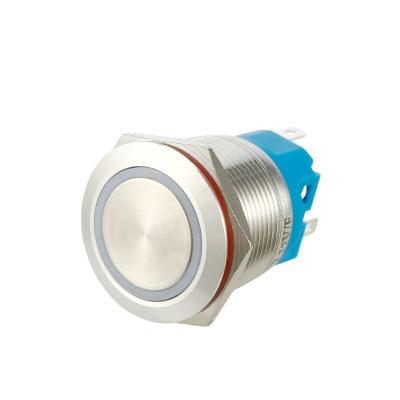 China Chinakel 22mm Stainless Steel Momentary Push Button Switch With Led Lamp Circle for sale