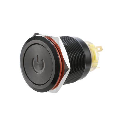 China Chinakel 22mm Stainless Steel Push On Button Metal Push Button Switch with Momentary LED Power for sale