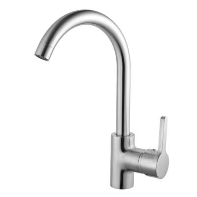 China CE Modern Brass Single Lever Handle Classic Style Sink Taps Brushed Nickel Kitchen Faucet for sale