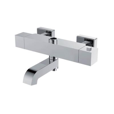 China Without Slide Bar Chrome Brass Wall Mounted High Flow Shower Sets And Faucets Thermostatic Bath Shower Mixer Tap for sale