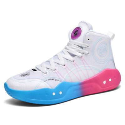 China Sweat-absorbent Basketball Shoes Lovers Fall And Winter High Top Shoes Shock Absorbing Sports Shoes for sale