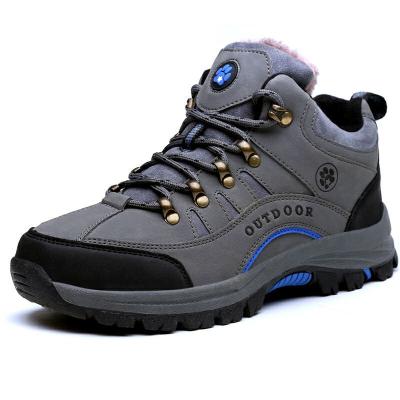 China Outdoor Hiking Shoes Sweat-absorbent With Fleece Shoes Warm Plus Size High Top Hiking Shoes For Lovers for sale