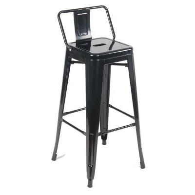 China Adjustable Modern Powder Coating Backrest Metal Bar Stool High (Height) Dining Chair for sale