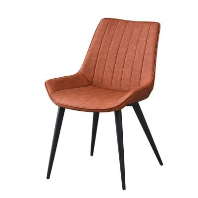 China Adjustable Popular PU Leather Cover Luxurious High Grade Upholstery (Height) Dining Chair With Metal Legs for sale