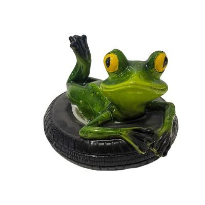 China Europe and America cartoon pond decor simulation resin frog decorative floating outdoor funny statue for sale