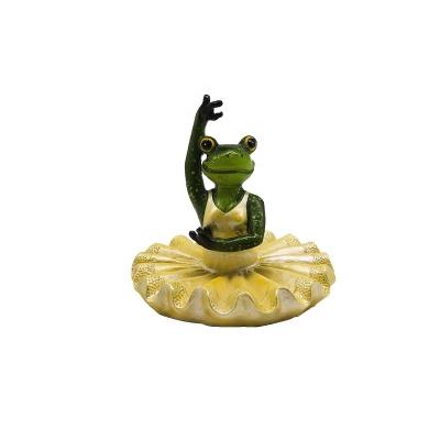 China Europe and America Best Selling Outdoor Garden Decorative Yoga Floating Frog For Pond House Resin Crafts for sale