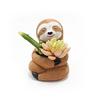 China Europe New Wholesale Cartoon Animal Decoration Flower Pot Resin Succulent Statue for sale