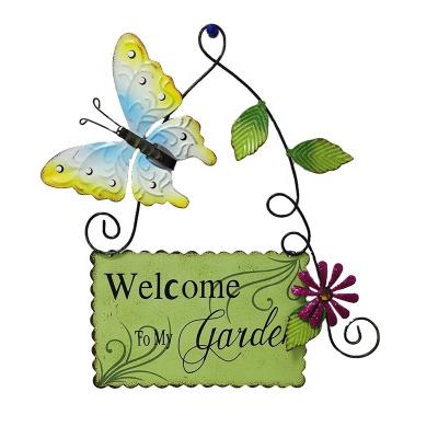 China Butterfly Welcome Sign Eco - Friendly Creative Craft For Outdoor Garden for sale